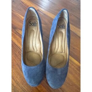 Sofft Women's Navy Blue Suede Block Heel Pumps Comfort Shoes 7.5 M